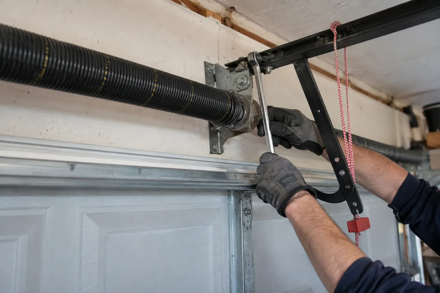 Illustrative garage doors scene; not an actual job — Thorold